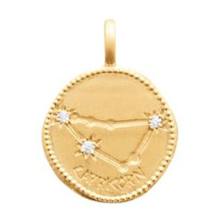 Zodiaque constellation Capricorne médaille plaqué or