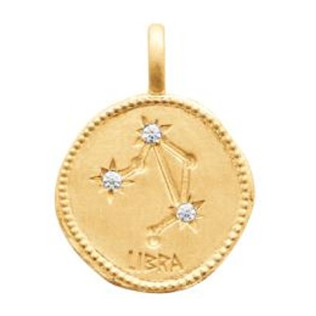 Zodiaque constellation Balance médaille plaqué or