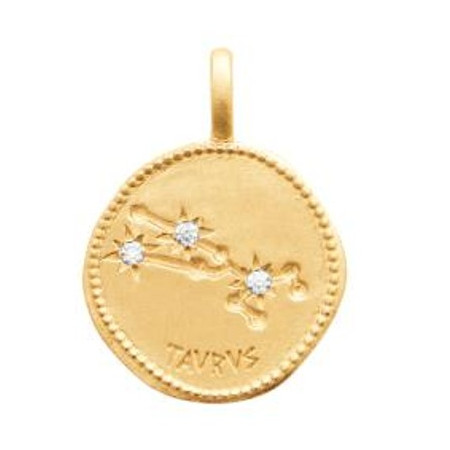 Zodiaque constellation Taureau médaille plaqué or