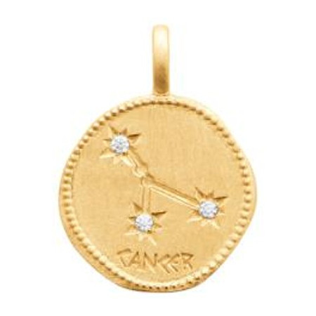 Zodiaque constellation Cancer médaille plaqué or