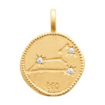 Zodiaque constellation Lion médaille plaqué or