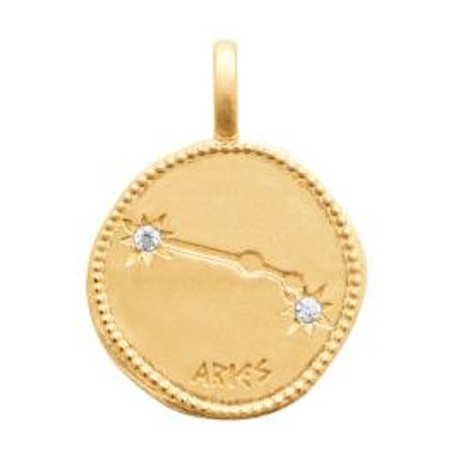 Zodiaque constellation Belier médaille plaqué or