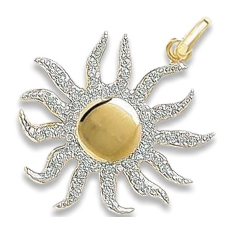 Pendentif soleil plaqué or.