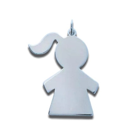 Pendentif fille en argent.