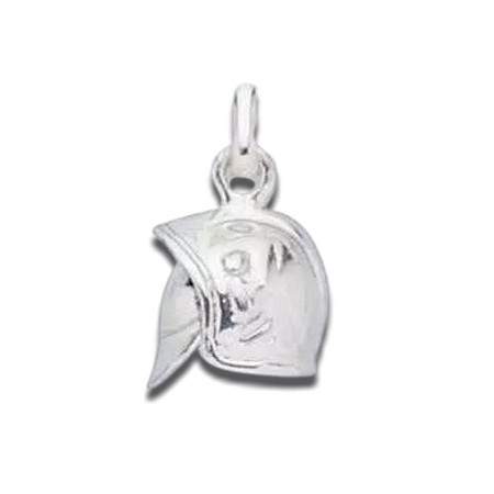 Pendentif en argent casque de pompier visière mobile