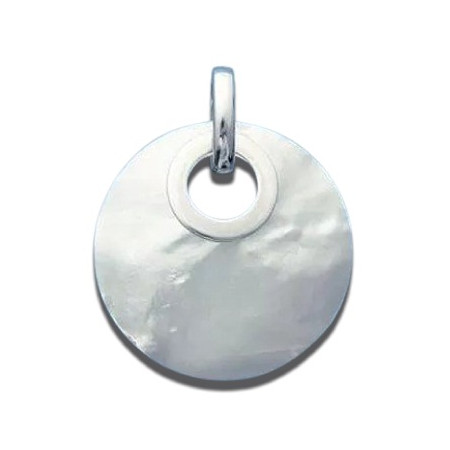 Gros pendentif en argent et nacre.