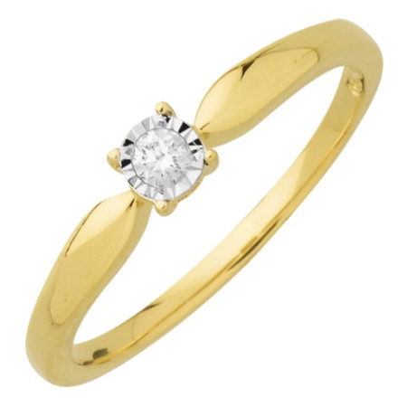 Bague or jaune diamant 0,08 carat