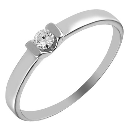 Solitaire or blanc 0,10 carat