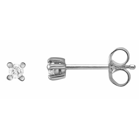 Clous d'oreilles or blanc et diamant HP1 0.05ct