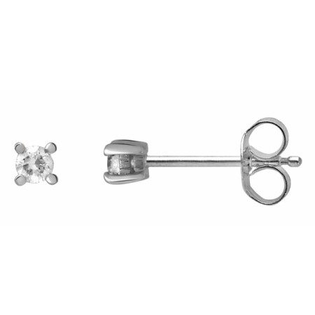 Clous d'oreilles or blanc et diamant HP1 0.08ct