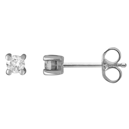 Clous d'oreilles or blanc et diamant HP1 0.14ct