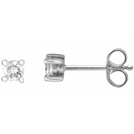 Clous d'oreilles or blanc et diamant HP1 0.20ct