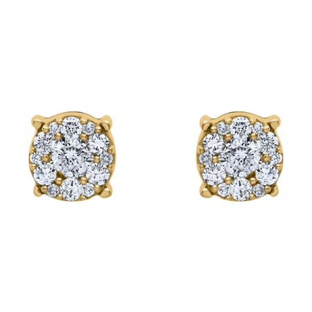 Clous d'oreilles or 5mm et diamant HP1 0.34ct