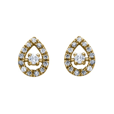 Clous d'oreilles or jaune et diamant HP1 0.108ct