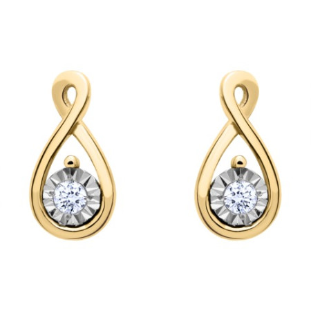 Clous d'oreilles or jaune et diamant HP1 0.035ct