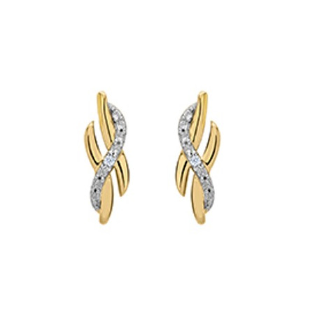 Clous d'oreilles or jaune et diamant HP1 0.006ct