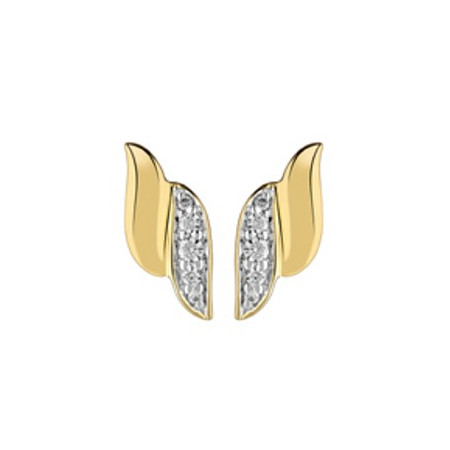 Clous d'oreilles or bicolore et diamant HP1 0.057ct