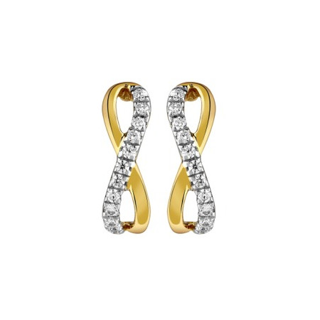 Clous d'oreilles infini or bicolore et diamant HP1 0.11ct