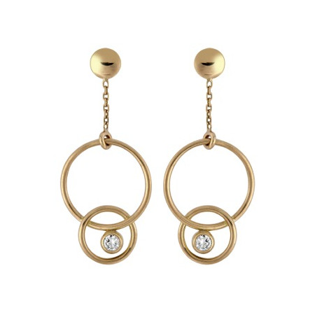 Boucles d'oreilles or jaune et diamant HP1 0.06ct