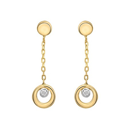 Boucles d'oreilles or jaune et diamant HP1 0.024ct