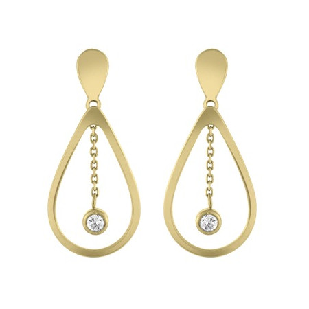 Boucles d'oreilles or jaune et diamant HP1 0.06ct