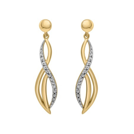 Boucles d'oreilles or bicolore et diamant HP1 0.006ct