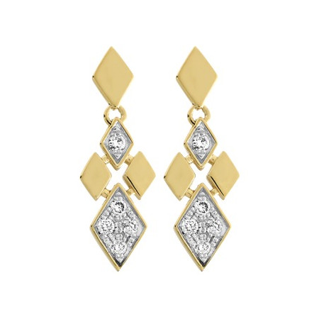 Boucles d'oreilles or bicolore et diamant HP1 0.14ct