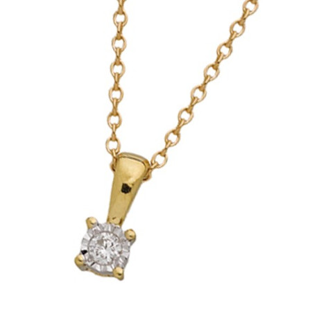 Collier or jaune et diamant HP1 0.03ct