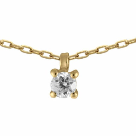 Collier or jaune et diamant HSI 0.09ct