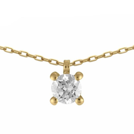 Collier or jaune et diamant HSI 0.30ct