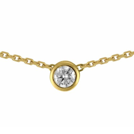 Collier or jaune pneu et diamant HSI 0.08ct