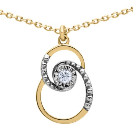 Collier or bicolore et diamant HP1 0.032ct