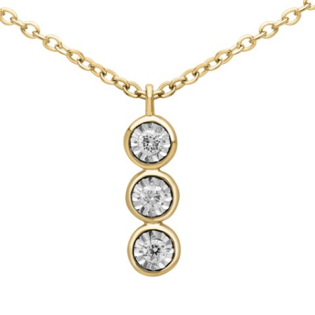 Collier or jaune triple pneu et diamant HP1 0.06ct