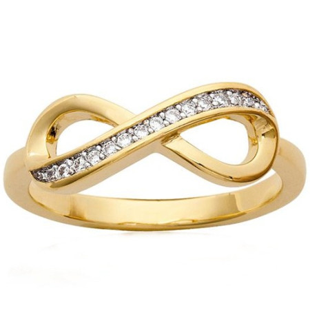 Bague infini plaqué or, zirconium.