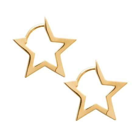 Créoles plaqué or étoiles Ø 2 cm