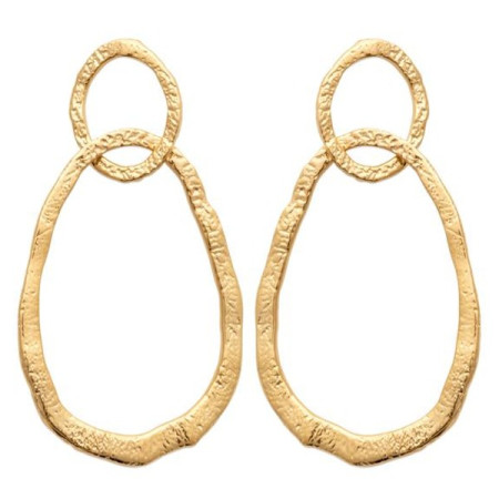 Boucles d'oreilles plaqué or anneaux baroques