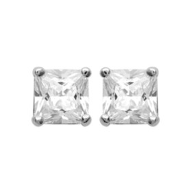 Clous d'oreilles argent et zirconium carré de 5 mm