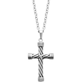 collier croix acier homme