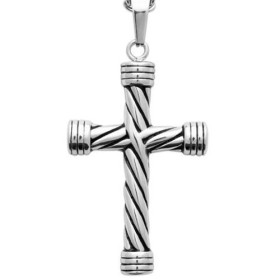 Très beau collier croix homme en acier