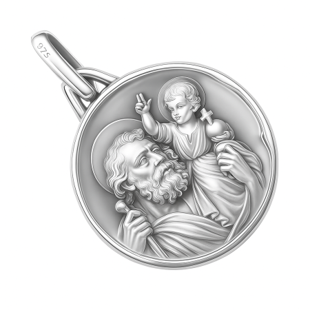 Médaille Saint Christophe en argent. - Bijouterieonline.com