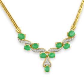 Collier or, émeraudes de 3,05 carats et diamants - Bijouterieonline.com