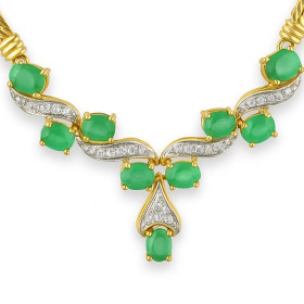 Collier or et émeraudes