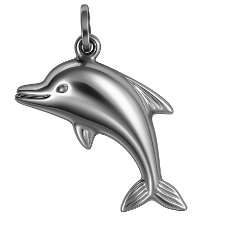 Pendentif dauphin 3d en argent