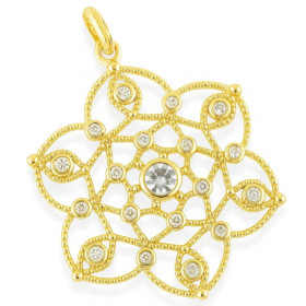 Grand pendentif oriental plaqué or - Bijouterieonline.com