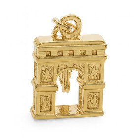 Pendentif / Charms plaqué or Arc de Triomphe. - Bijouterieonline.com