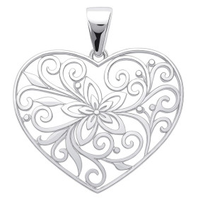 Pendentif coeur ajouré en argent