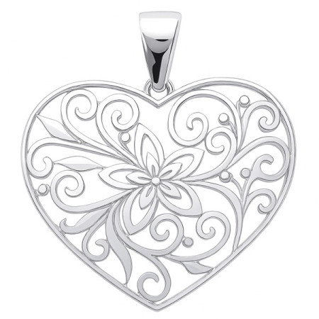 Pendentif coeur ajouré en argent