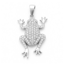 Pendentif grenouille en argent.