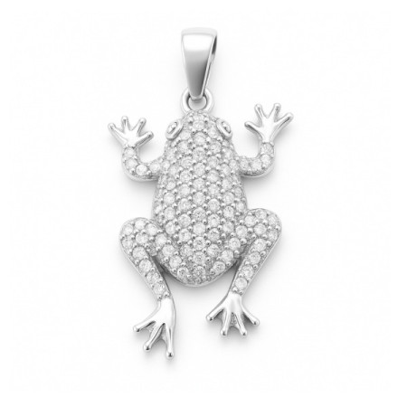 Pendentif grenouille en argent. - Bijouterieonline.com
