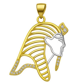 Pendentif plaqué or pharaon avec chaîne - Bijouterieonline.com